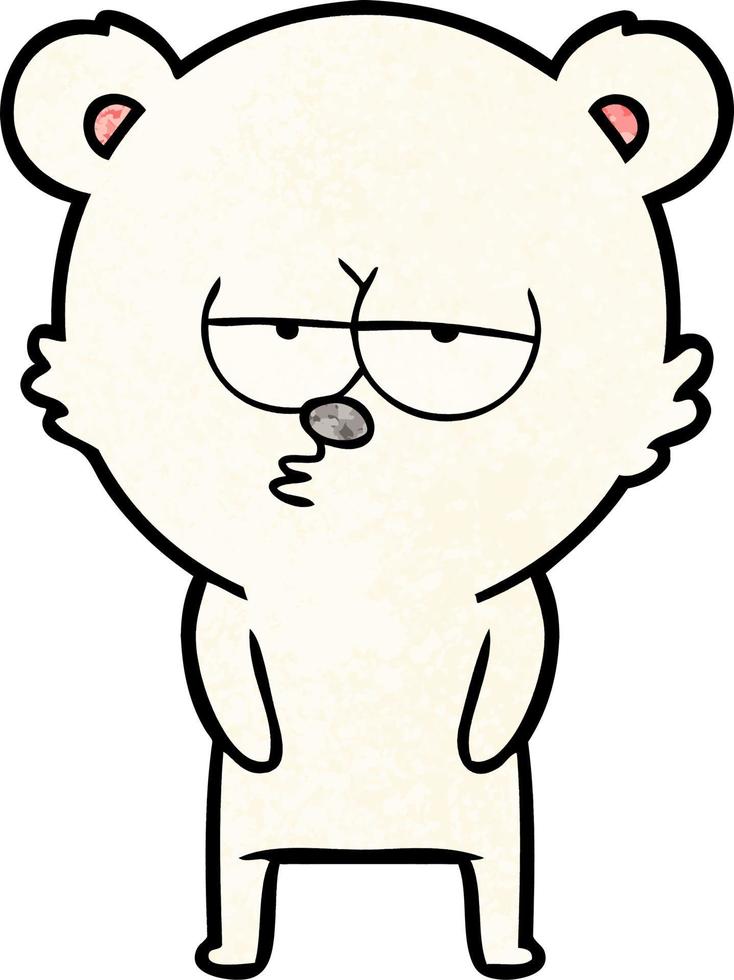 bored polar bear cartoon vector