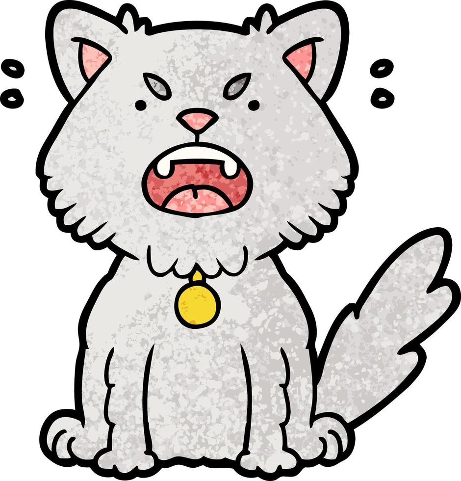 cartoon angry cat vector