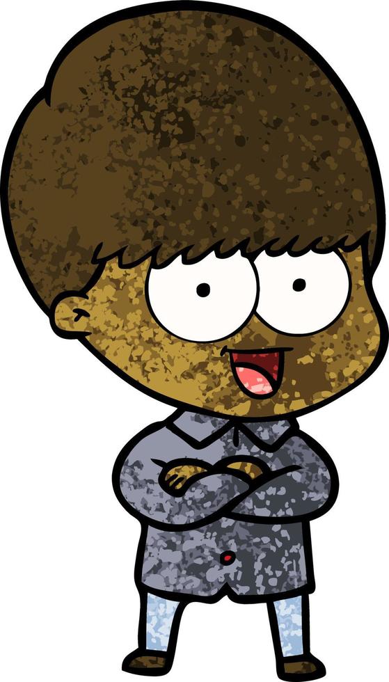 happy cartoon boy vector