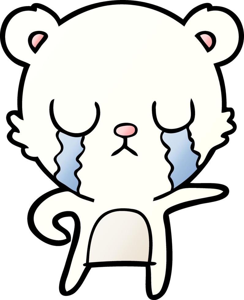 sad little polar bear cartoon vector