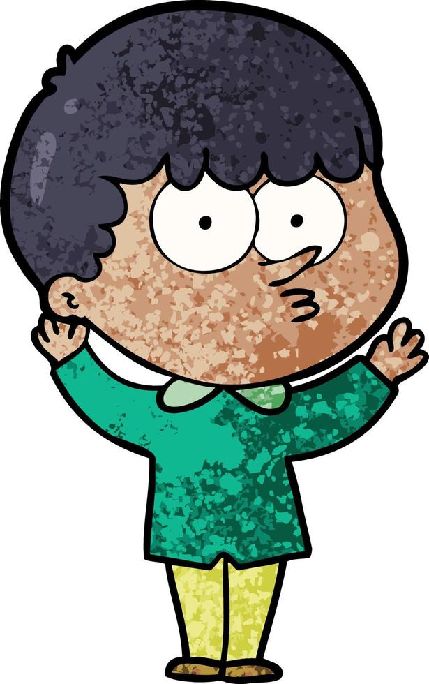 cartoon curious boy vector