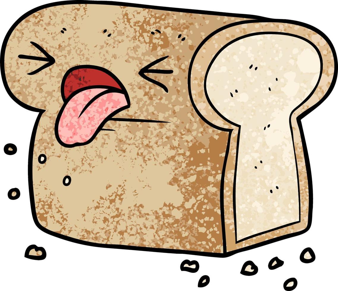 cartoon disgusted loaf of bread vector
