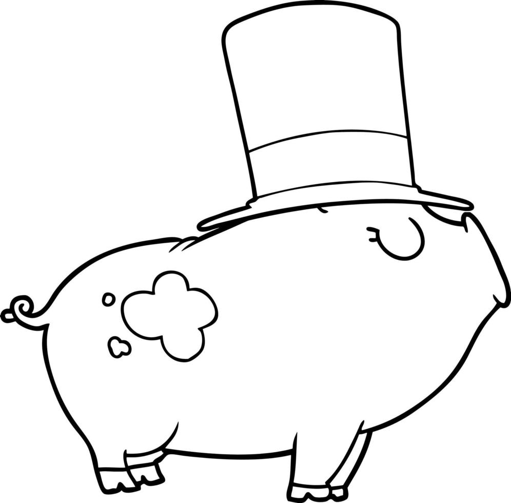 cartoon rich pig vector