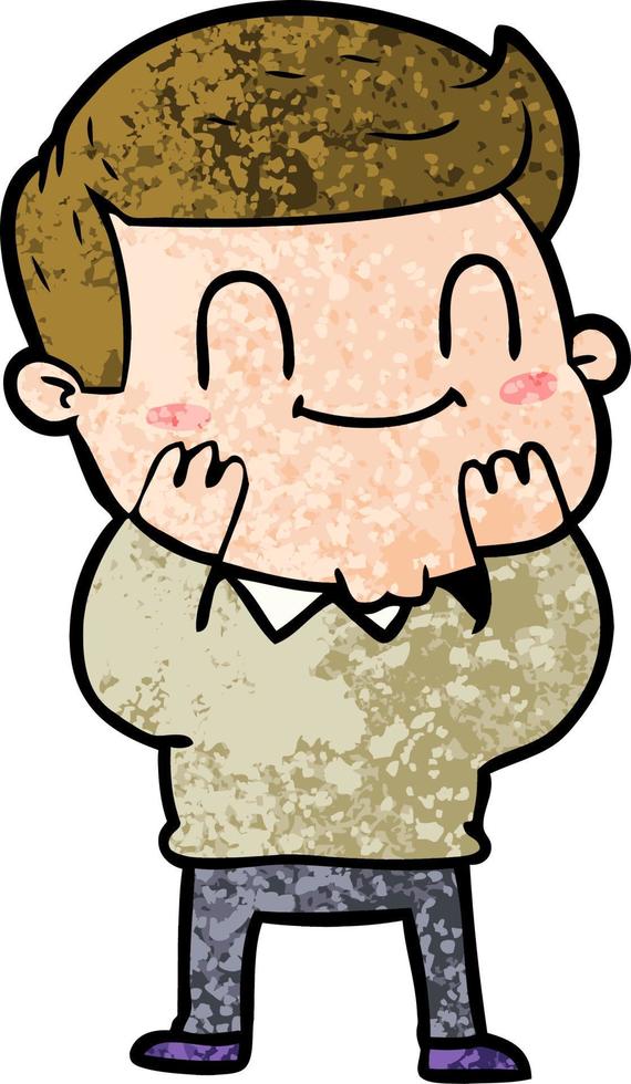 cartoon friendly man vector