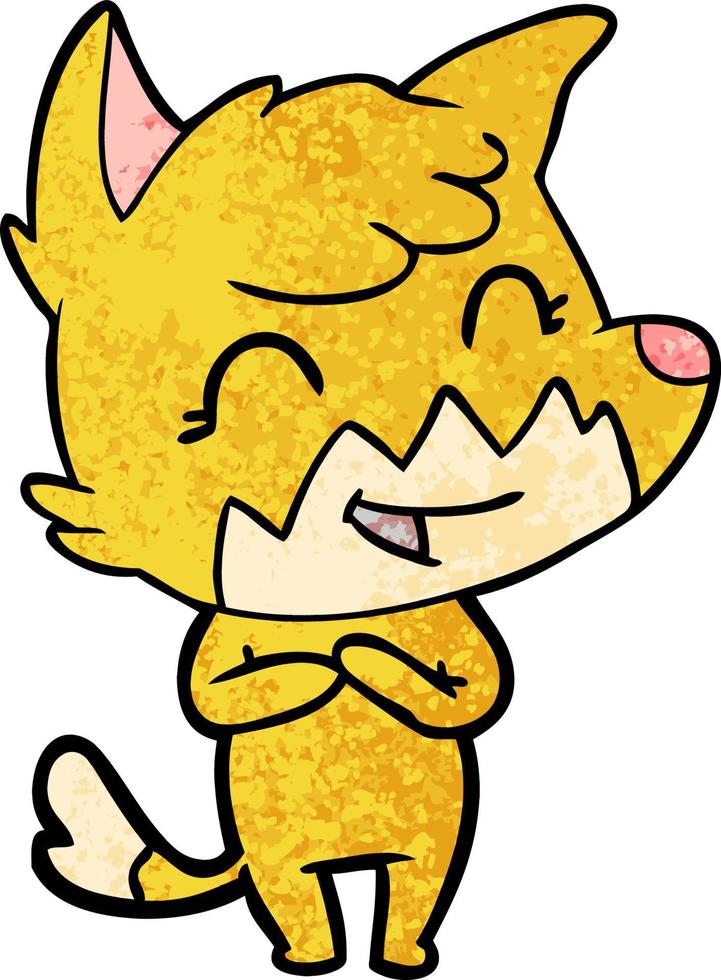 happy cartoon fox vector