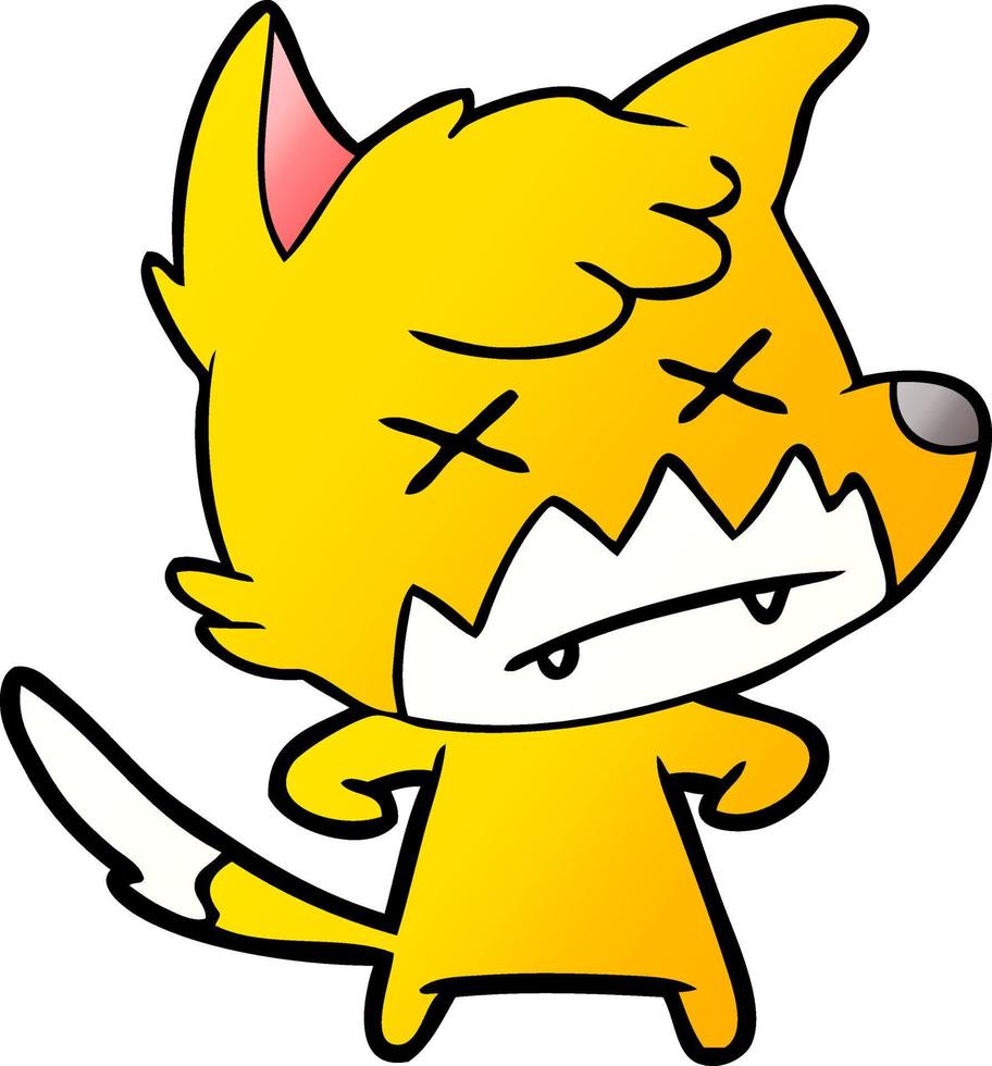 dead fox cartoon character vector