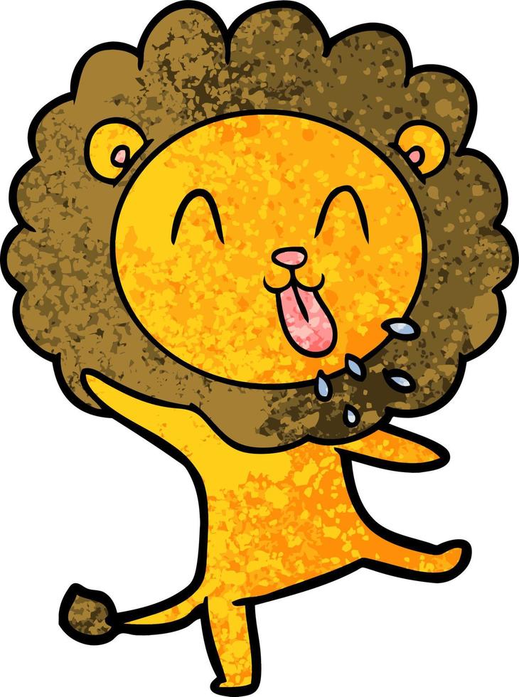 happy cartoon lion vector