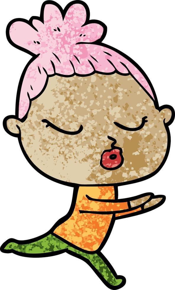 cartoon calm woman vector