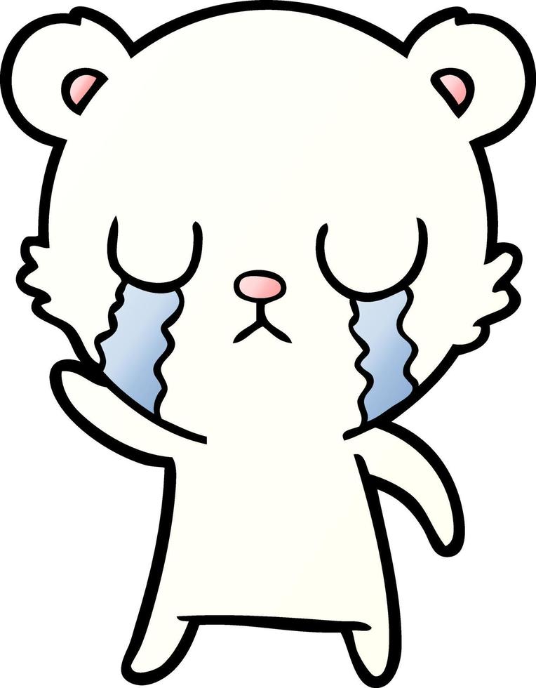 sad little polar bear cartoon vector
