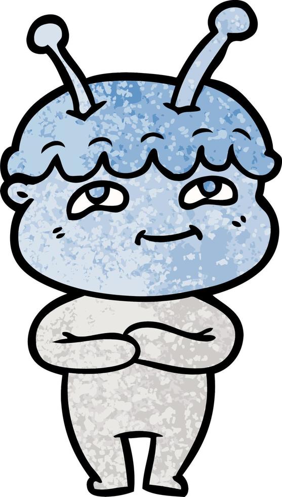friendly cartoon spaceman vector