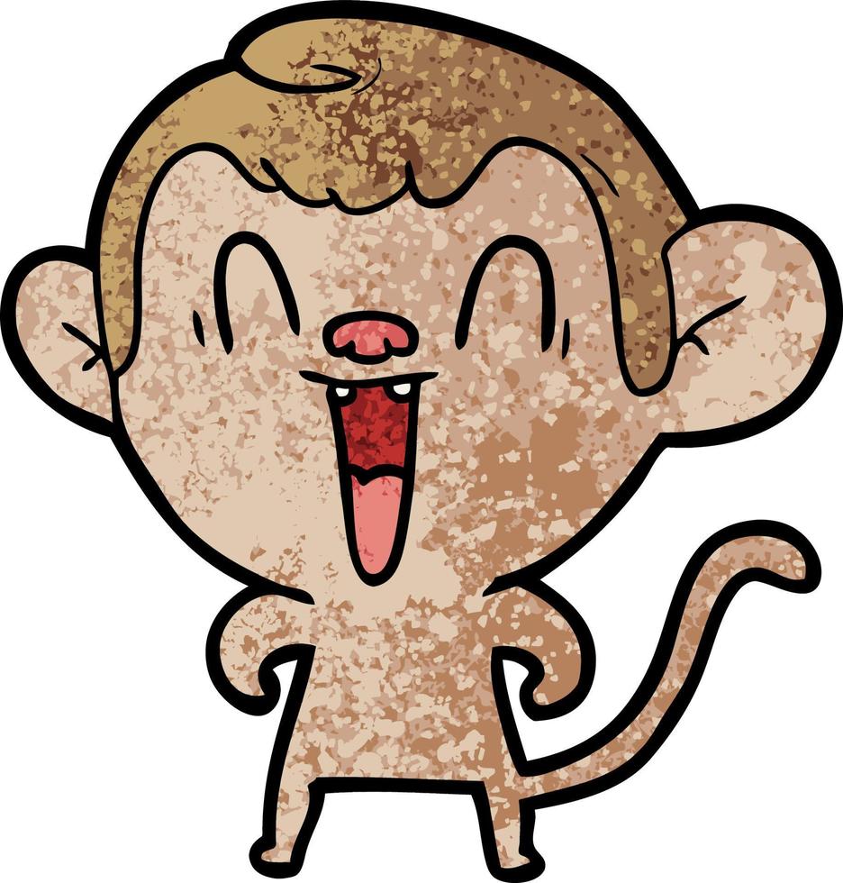 cartoon laughing monkey vector