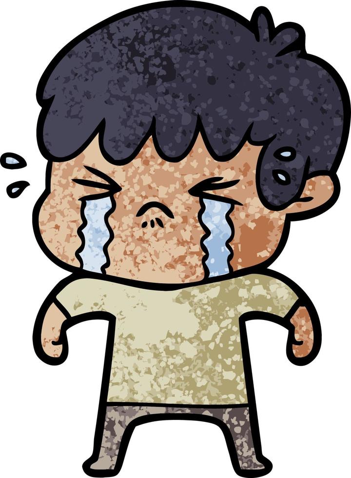 cartoon boy crying vector