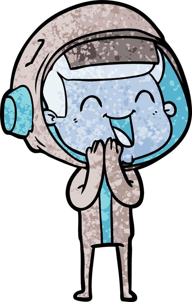 happy cartoon astronaut vector