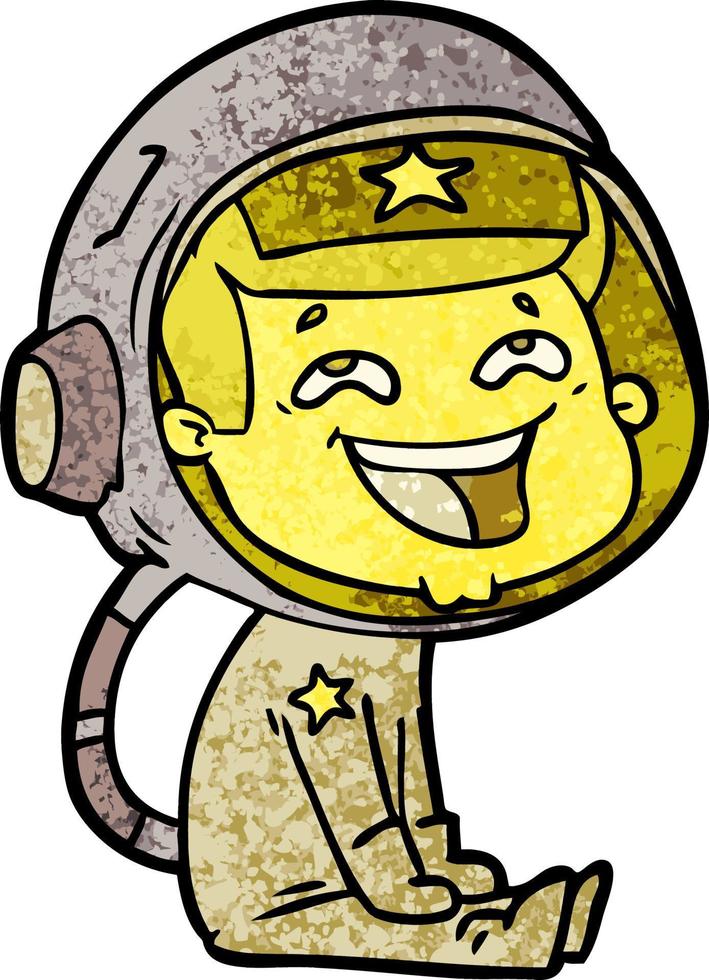 cartoon laughing astronaut vector