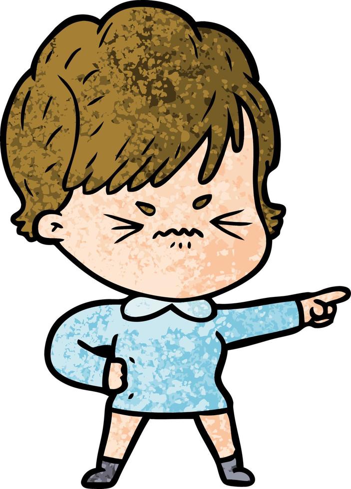 cartoon frustrated woman vector