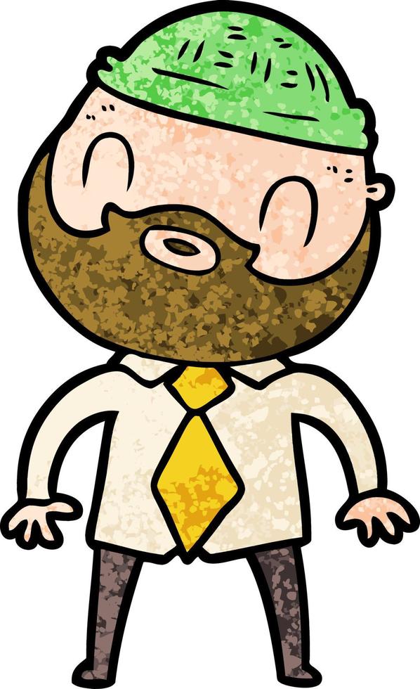 cartoon bearded man vector