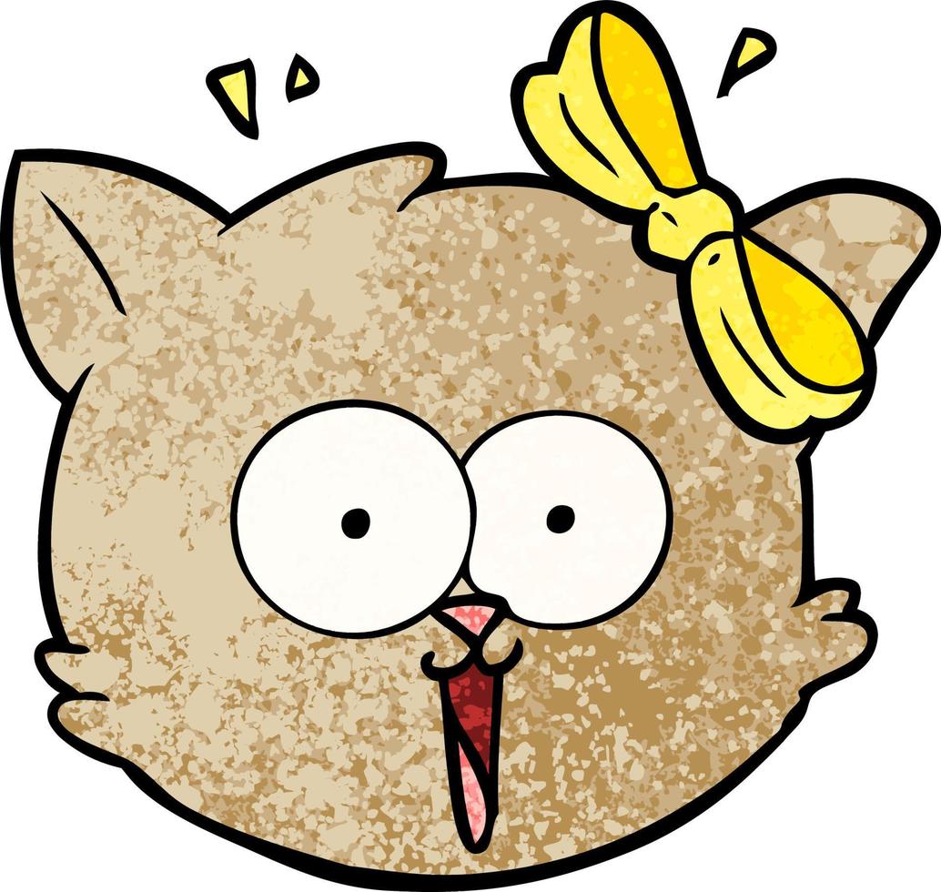 cartoon surprised cat face vector