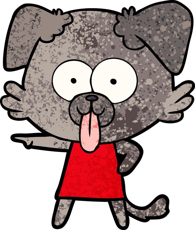 cartoon dog with tongue sticking out vector