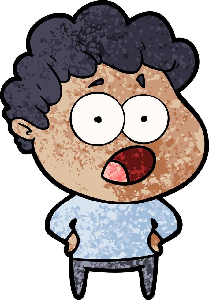 cartoon shocked man vector
