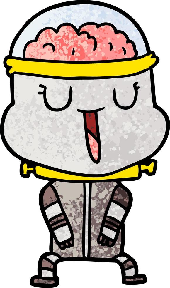 happy cartoon robot vector