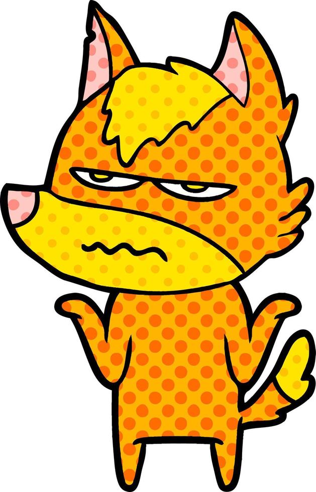 angry fox cartoon character vector