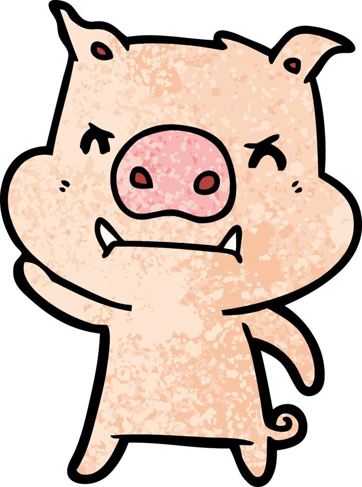 angry cartoon pig vector