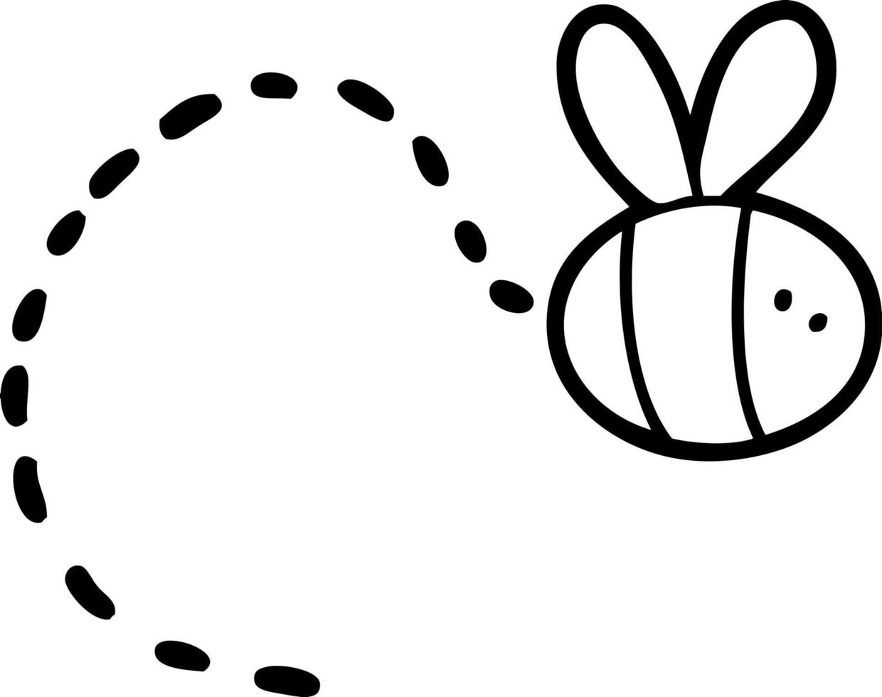 cartoon bee flying vector