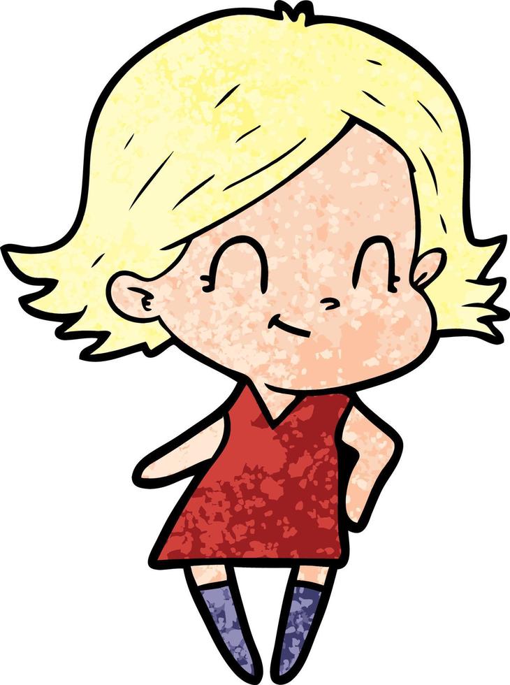 cartoon friendly girl vector