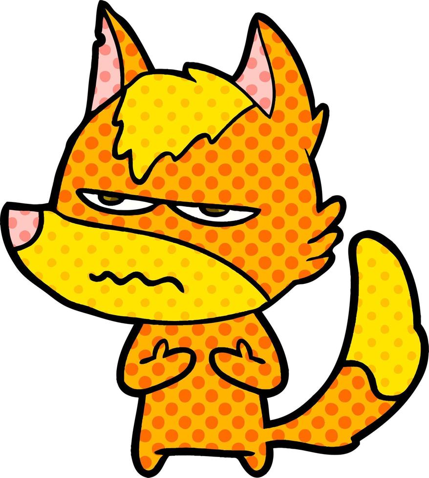 angry fox cartoon character vector