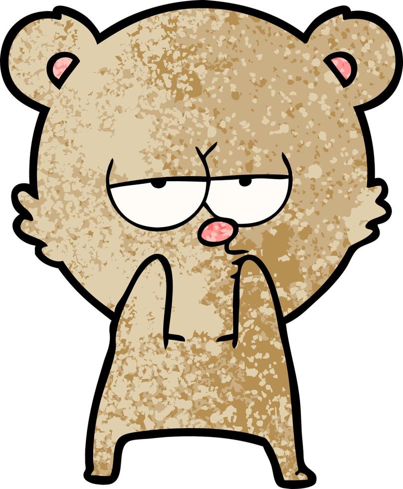 dibujos animados de oso aburrido vector