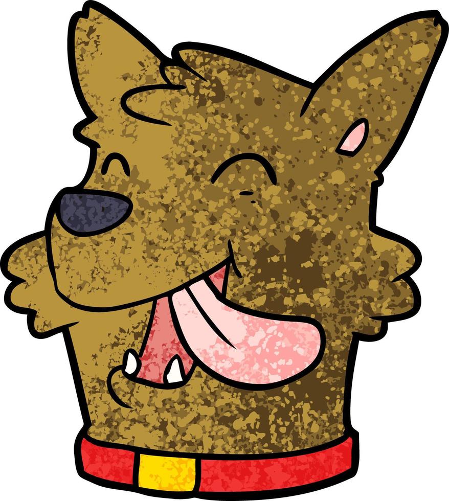 cartoon happy dog face vector
