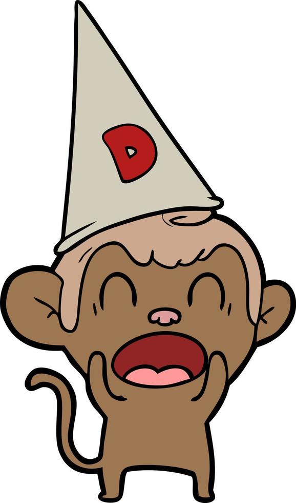 shouting cartoon monkey vector