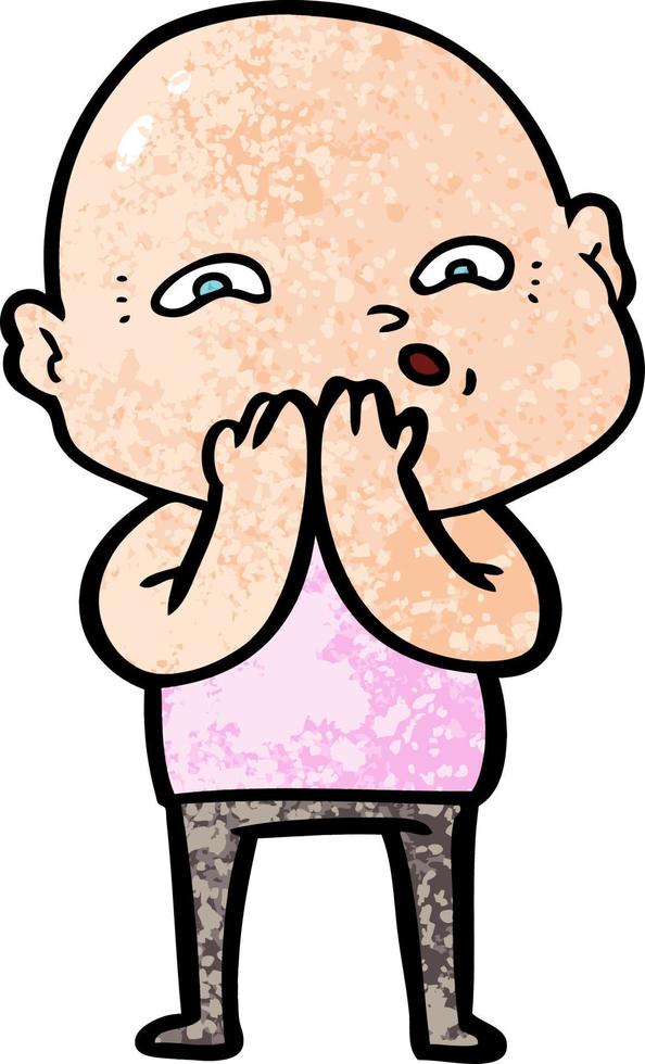 cartoon nervous man vector