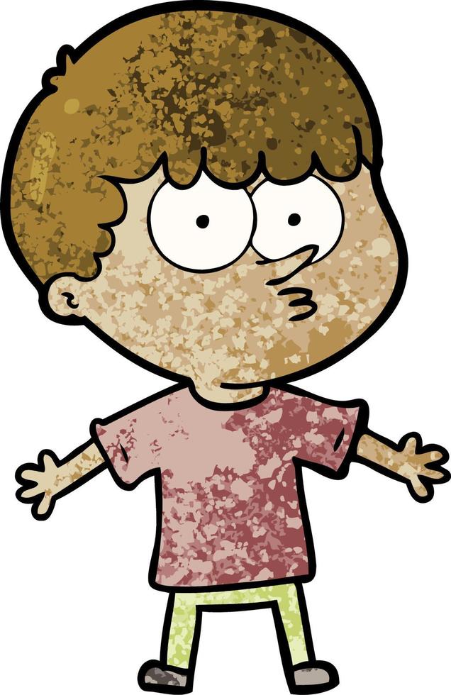 cartoon curious boy vector