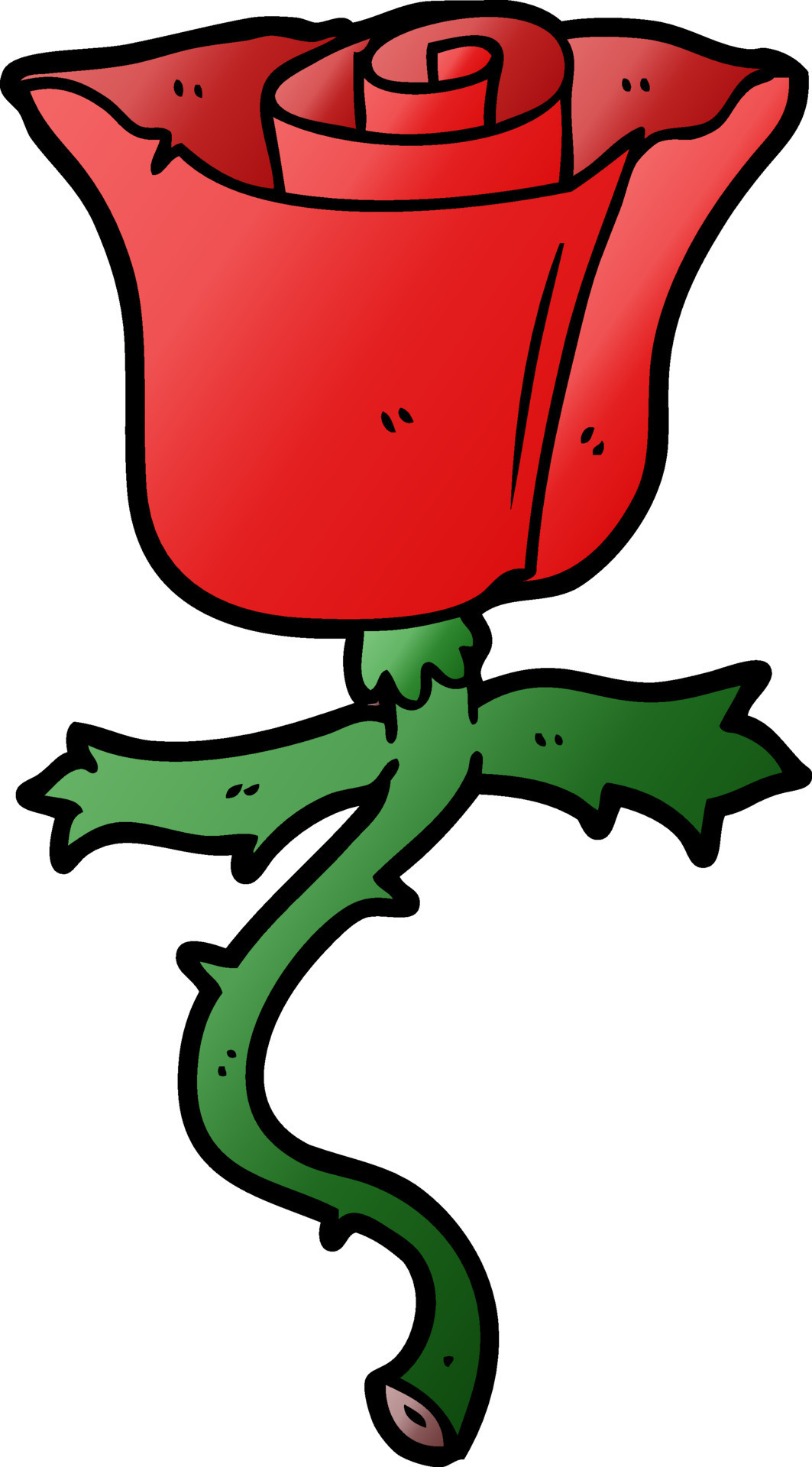 cartoon rose with thorns 12373367 Vector Art at Vecteezy