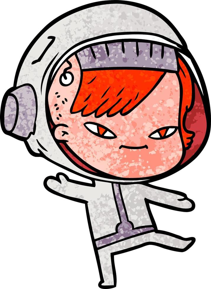 cartoon astronaut woman vector
