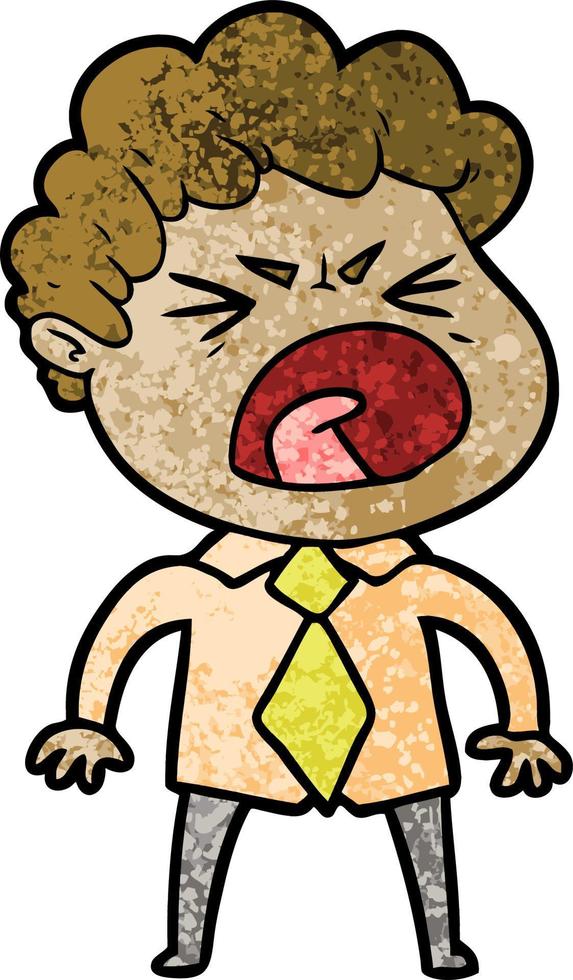 cartoon furious man vector