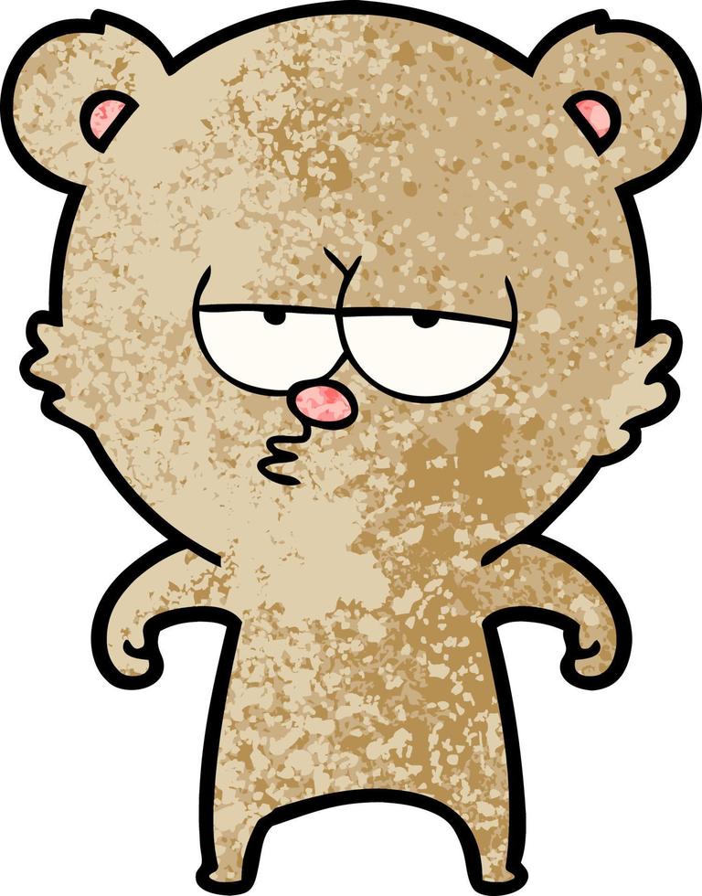 dibujos animados de oso aburrido vector