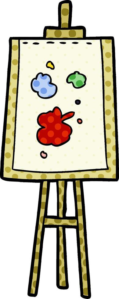 cartoon painting easel vector