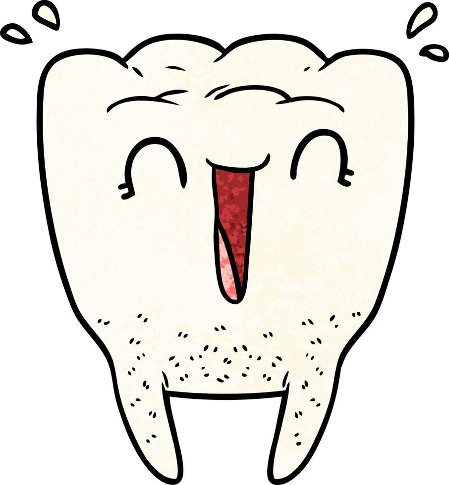 cartoon happy tooth vector