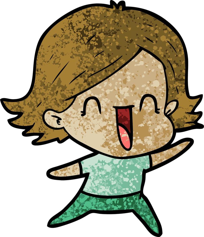 cartoon happy woman vector