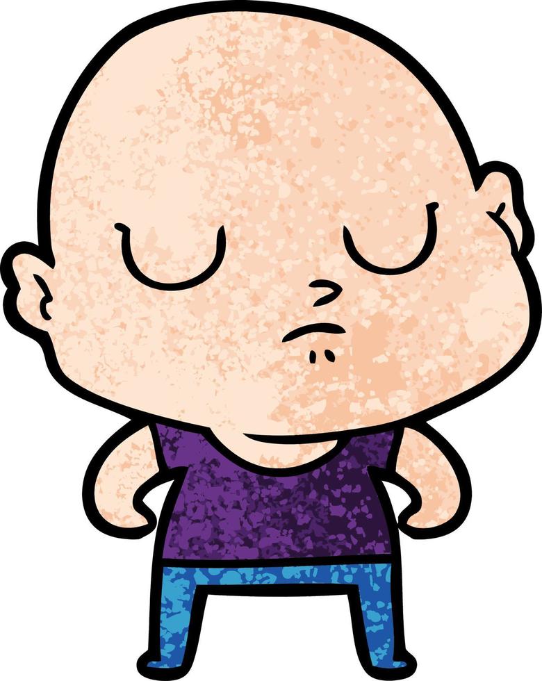 cartoon bald man vector