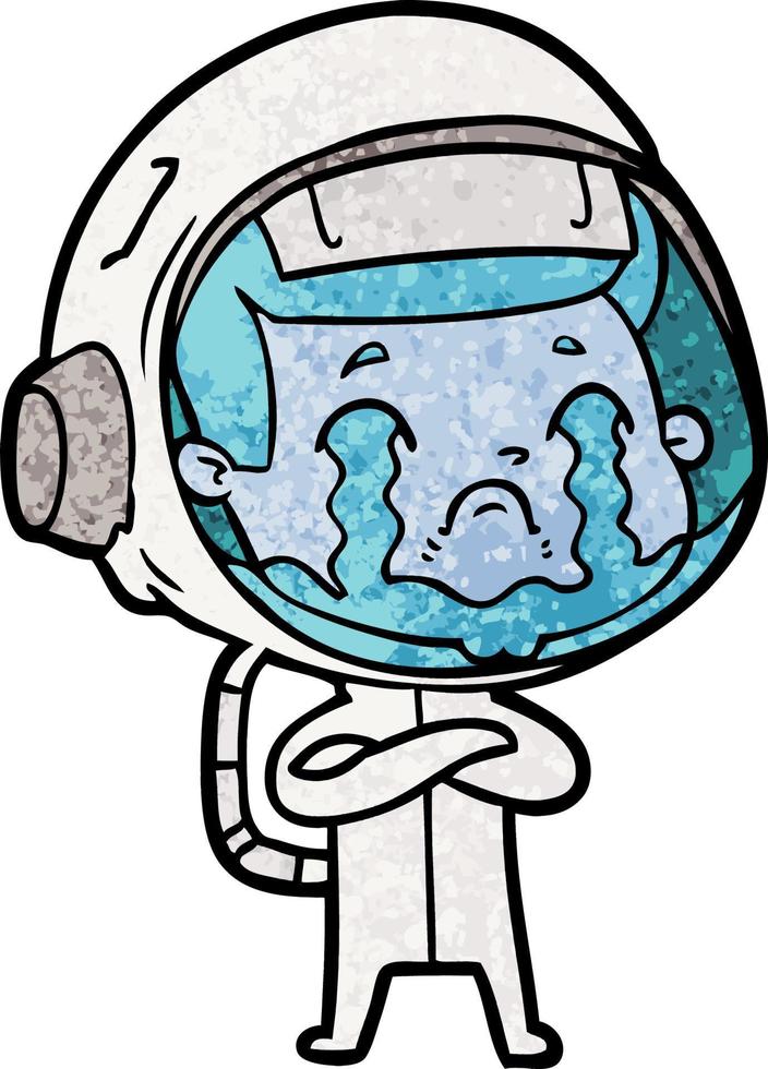 cartoon crying astronaut vector