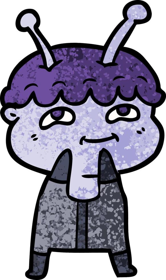 friendly cartoon spaceman vector