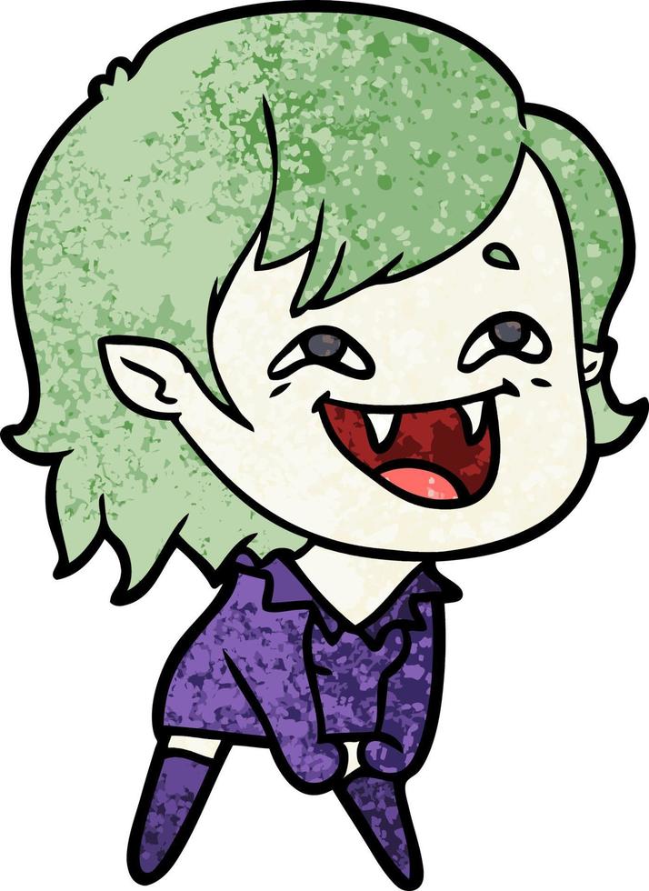 cartoon laughing vampire girl vector