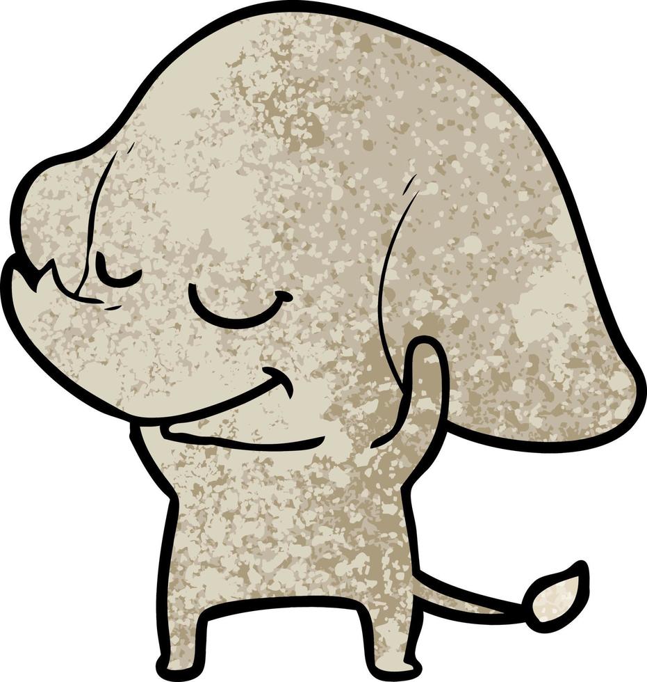 cartoon smiling elephant vector