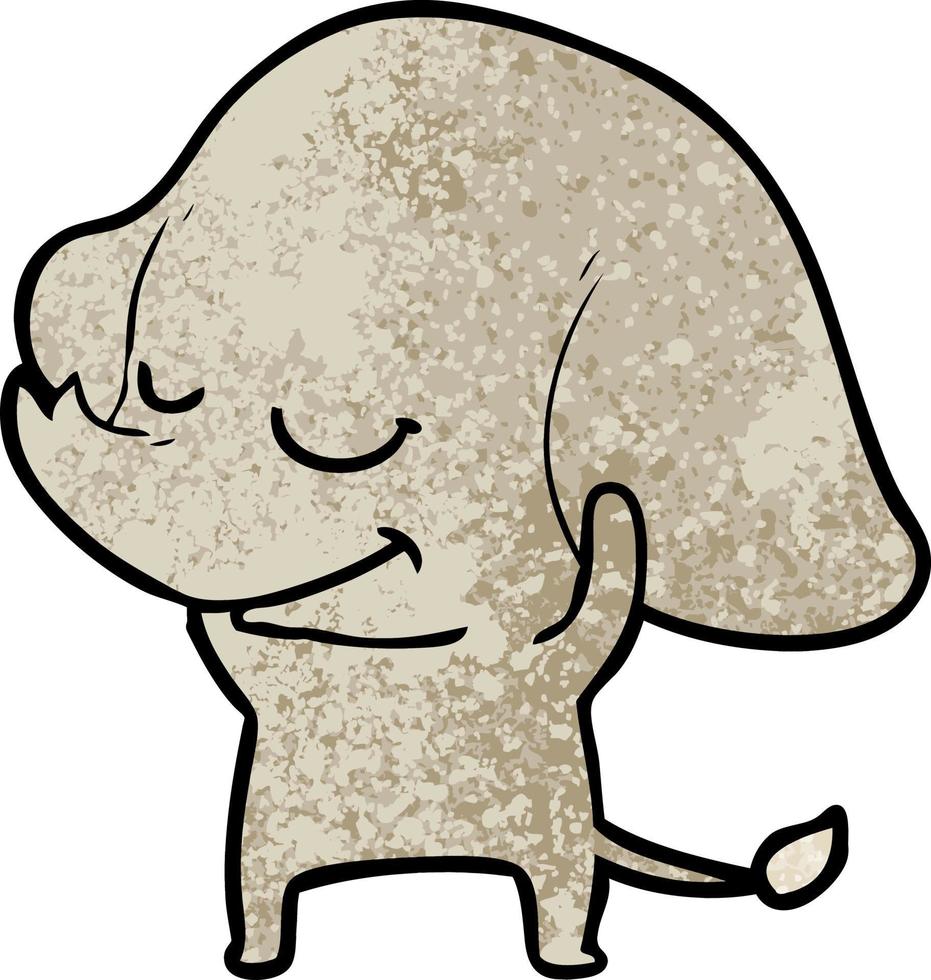 elefante sonriente de dibujos animados vector