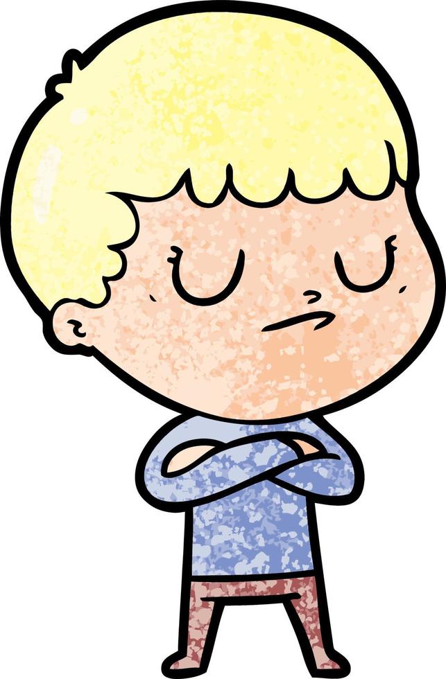 niño gruñón de dibujos animados vector