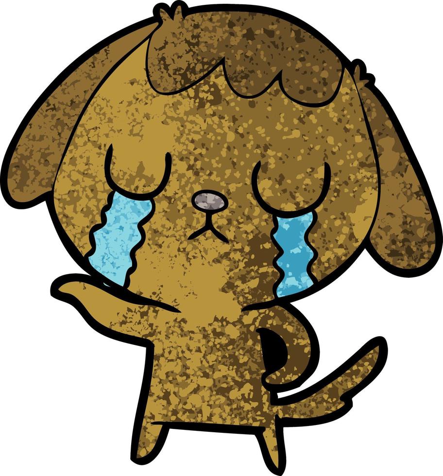 cute cartoon dog crying vector