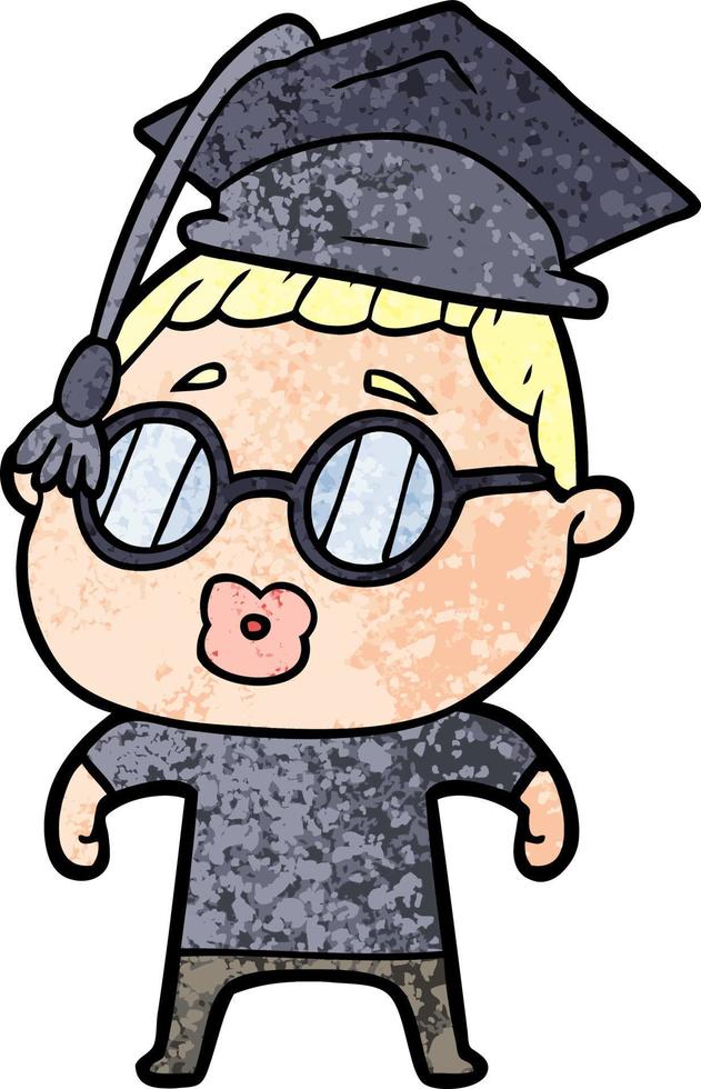 cartoon woman wearing spectacles vector